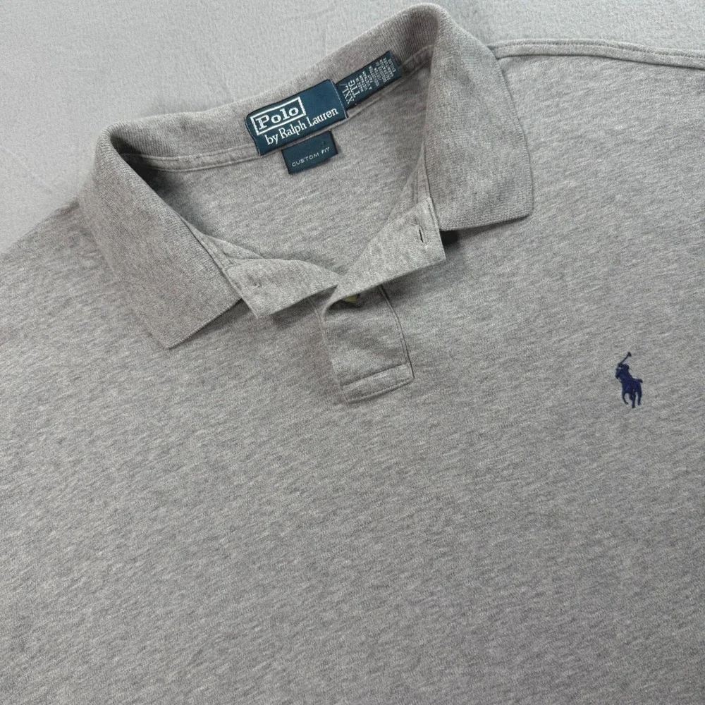 Polo Ralph Lauren Men's Gray Custom Fit Polo Shirt Sz XXL Short Sleeve